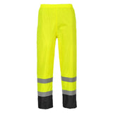 Portwest Hi Vis Contrast Classic Rain Trousers H444 - Yellow Black - Customisable Hi-Vis Trousers