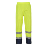 Portwest Hi Vis Contrast Classic Rain Trousers H444 - Yellow Navy - Customisable Hi-Vis Trousers