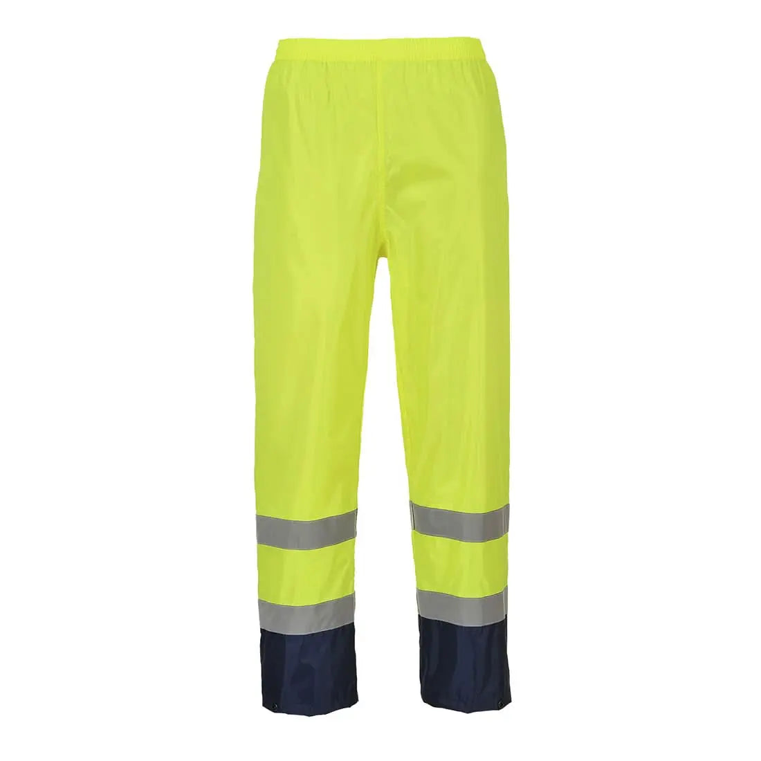 Portwest Hi Vis Contrast Classic Rain Trousers H444 - Yellow Navy - Customisable Hi-Vis Trousers