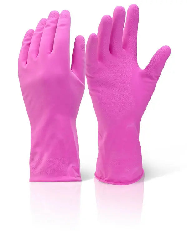 Beeswift Household Medium Weight Gloves Hhmw - Pink - Customisable Latex