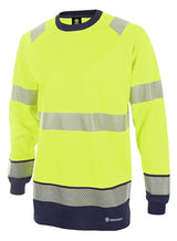 Deltic Beeswift Deltic Hi Vis Two Tone Long Sleeve T Shirt Hvtt005 - Saturn Yellow Navy - Customisable Tee Shirts