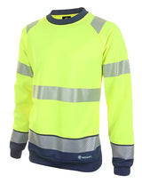 Deltic Beeswift Deltic Hi Vis Two Tone Sweatshirt Hvtt020 - Saturn Yellow Navy - Customisable Sweatshirts