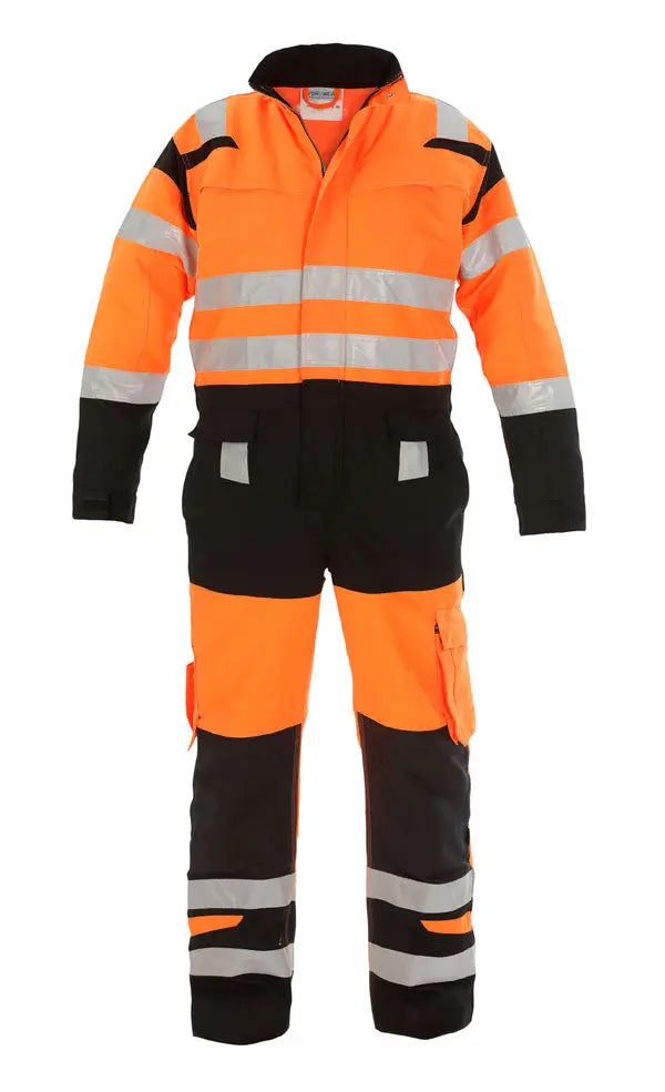 Hyd Trendy Hv Stretch Hydrowear Hove Hi Vis Two Tone Coverall Hyd048471 - Orange Black - Customisable Coveralls