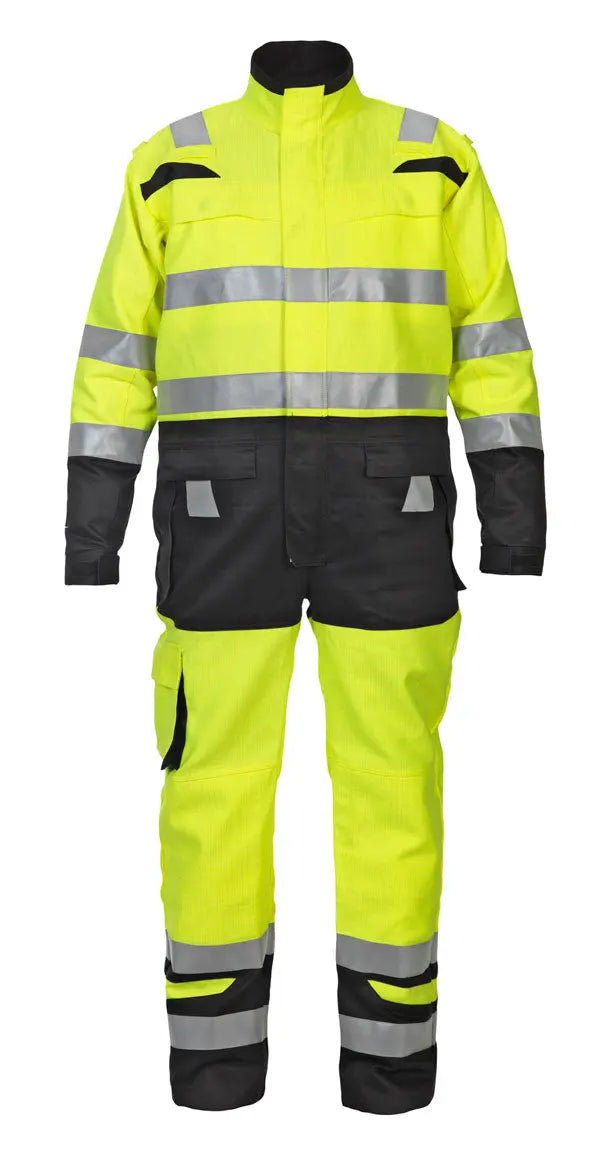 Hyd Trendy Hv Stretch Hydrowear Hove Hi Vis Two Tone Coverall Hyd048471 - SaturnYellow Black 42 - Customisable Coveralls