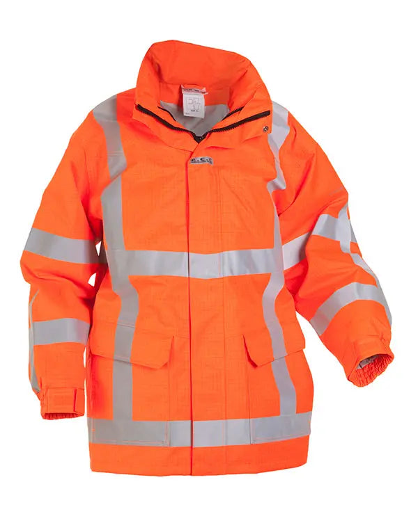 Hyd Sns Milti Norm Hydrowear Markelo Multi Sns Fire Retardant Hi Vis Anti Static Waterproof Parka Jacket Hyd073000 - Orange - Customisable Jacket