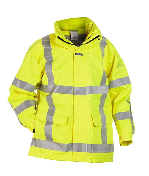 Hyd Sns Milti Norm Hydrowear Markelo Multi Sns Fire Retardant Hi Vis Anti Static Waterproof Parka Jacket Hyd073000 - Saturn Yellow - Customisable Jacket