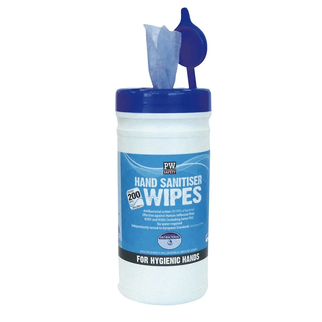 Portwest Hand Sanitiser Wipes 200 Wipes IW40 - Blue - Customisable PPE