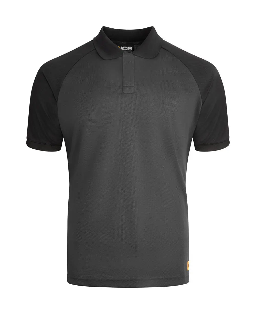 Jcb Workwear Unisex Classic Collar Polo Shirt Jcb016 - Grey Black - Customisable Polo Shirts