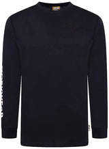 Jcb Workwear Banner Long Sleeve T Shirt Jcbbt - Navy Blue - Customisable Tee Shirts