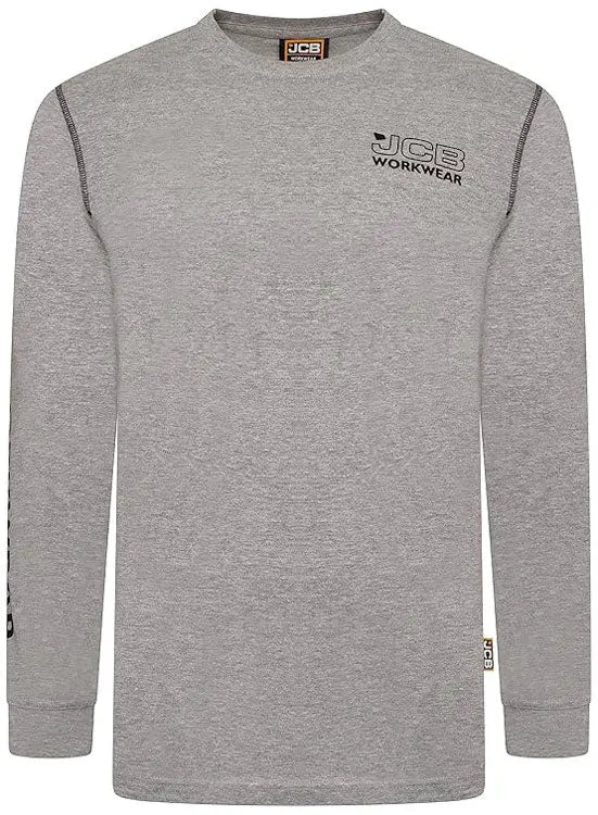 Jcb Workwear Banner Long Sleeve T Shirt Jcbbt - Grey - Customisable Tee Shirts