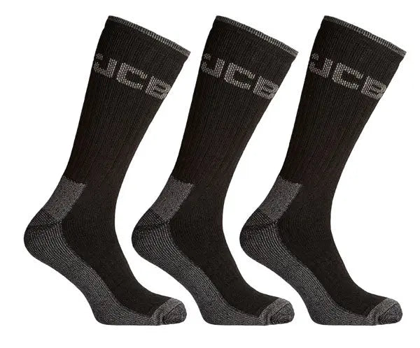 Jcb Workwear Heavy Duty Work Socks Jcbx000108 - Black 6-11 - Customisable Socks