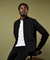Regular fit quilted full-zip sweatshirt