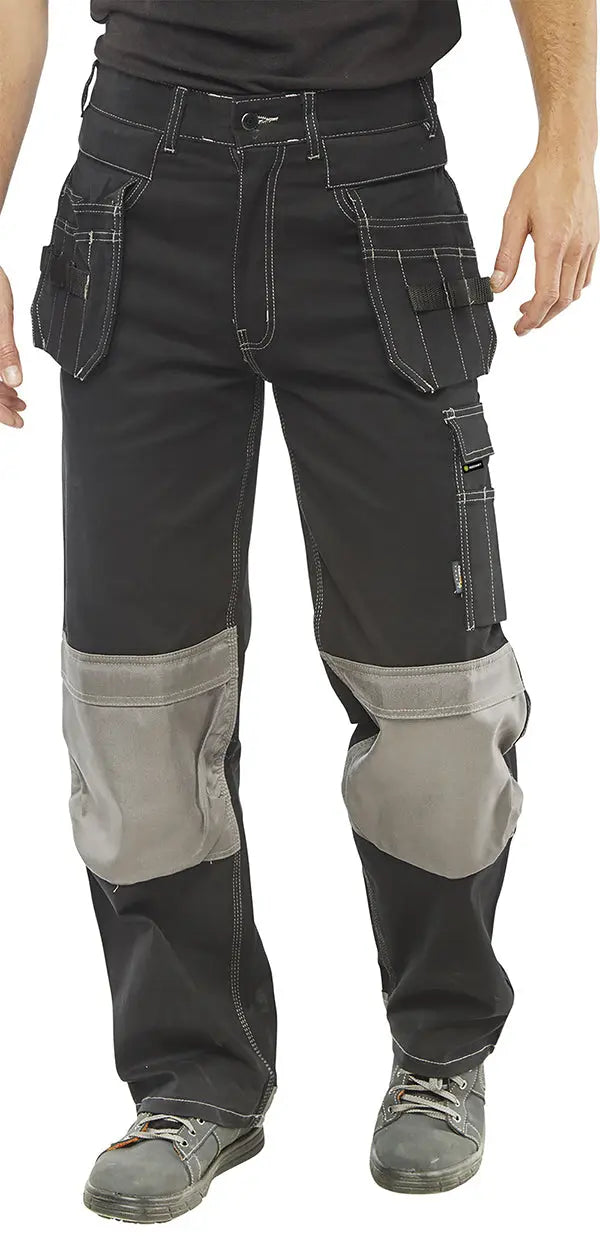 Beeswift Kington Multi Pocket Trousers Kmpt - Black - Customisable Trousers