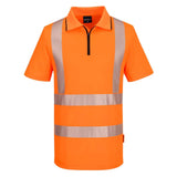 Portwest KX3 Sport Hi-Vis Zip Polo Shirt S/S - KX302 - Orange - Customisable KX3 Sport Hi-Vis Zip Polo Shirt S/S