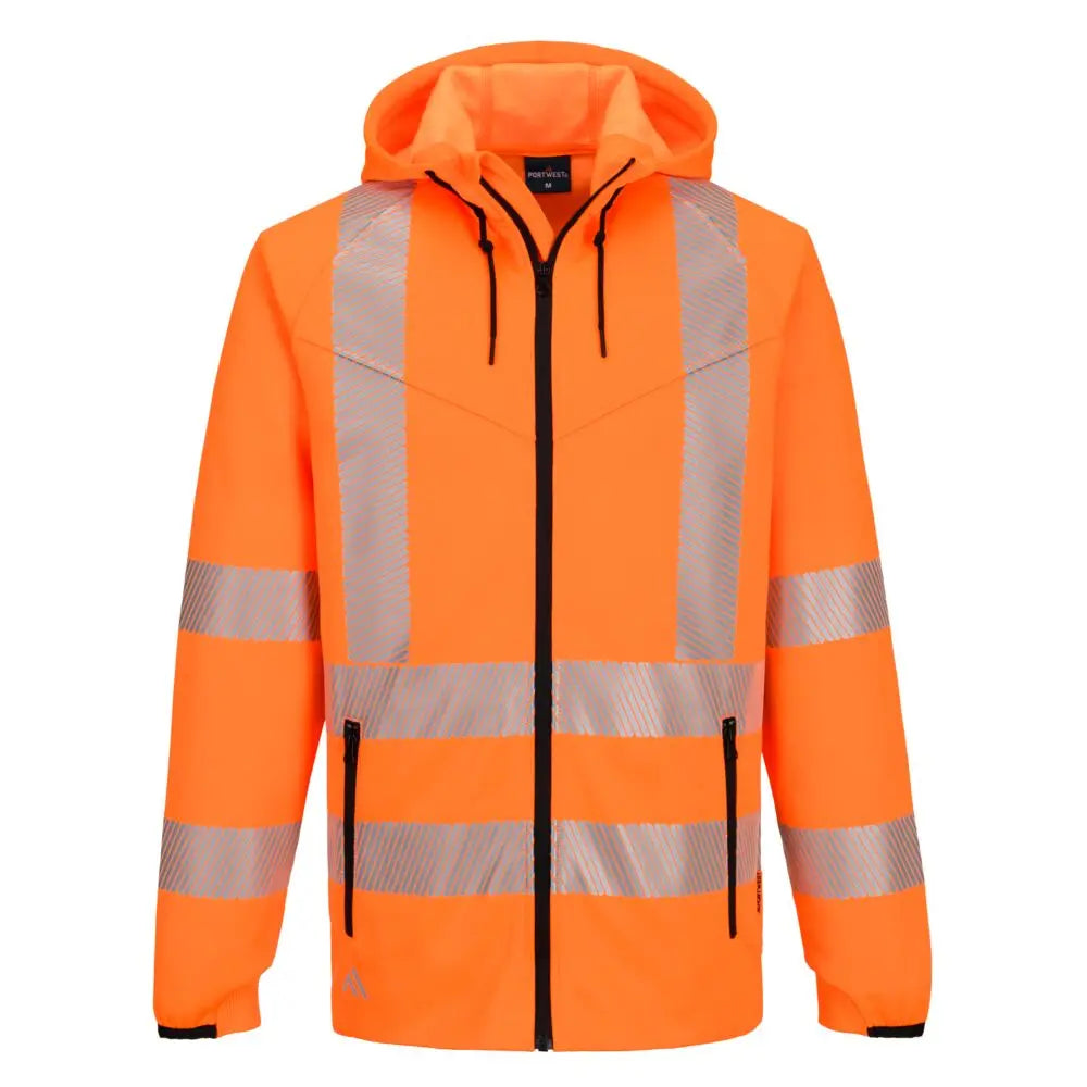 Portwest KX3 Sport Hi-Vis Zipped Hoodie - KX303 - Orange - Customisable KX3 Sport Hi-Vis Zipped Hoodie