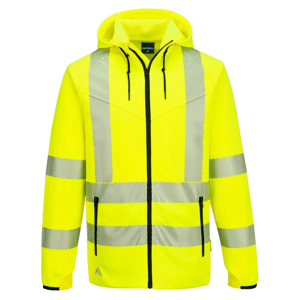 Portwest KX3 Sport Hi-Vis Zipped Hoodie - KX303 - Yellow - Customisable KX3 Sport Hi-Vis Zipped Hoodie