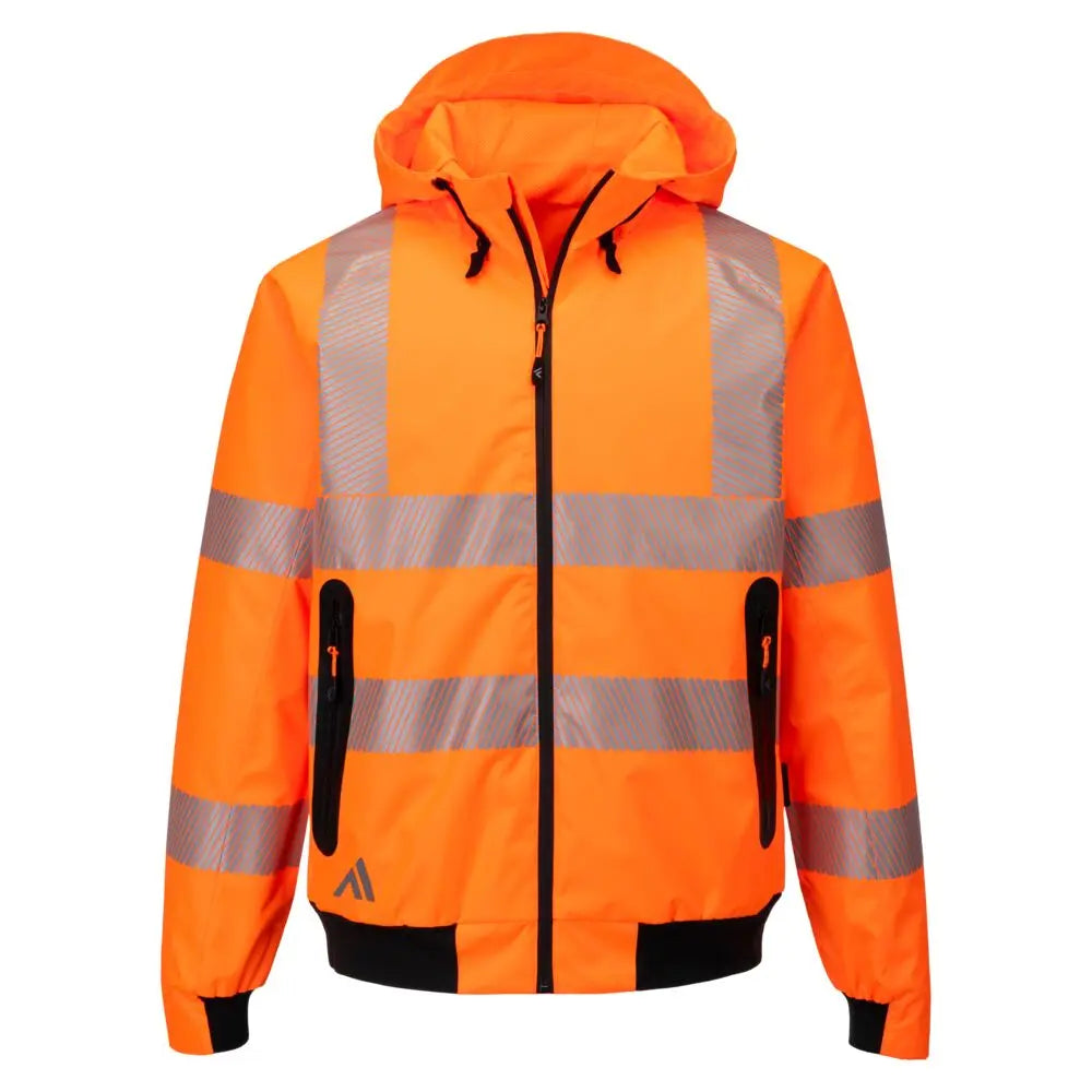 Portwest KX3 Sport Hi-Vis Rain Bomber - KX315 - Orange - Customisable KX3 Sport Hi-Vis Rain Bomber
