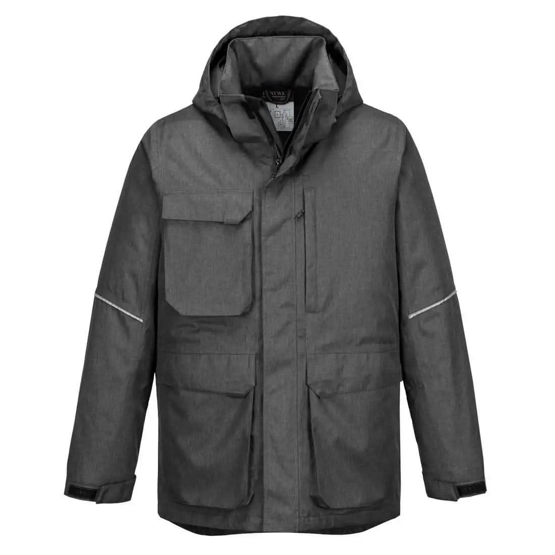 Portwest Kx3 Winter Parka Jacket KX360 - Grey Marl - Customisable Jacket