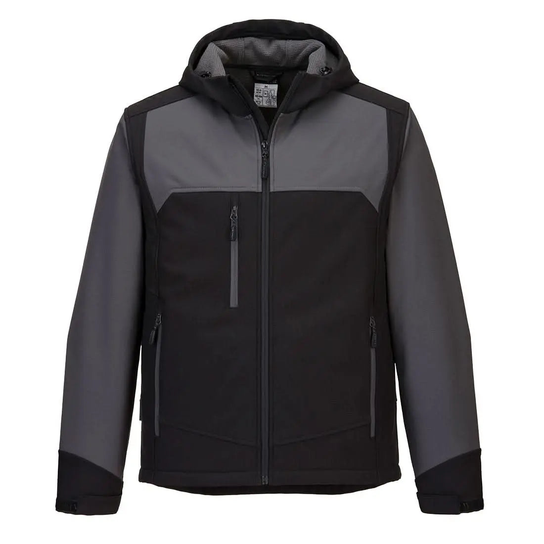 Portwest Kx3 Hooded Softshell 3L KX362 - Black Grey - Customisable Hi-Vis Jackets