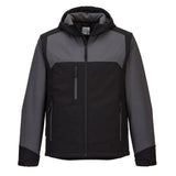 Portwest Kx3 Hooded Softshell 3L KX362 - Black Grey - Customisable Hi-Vis Jackets