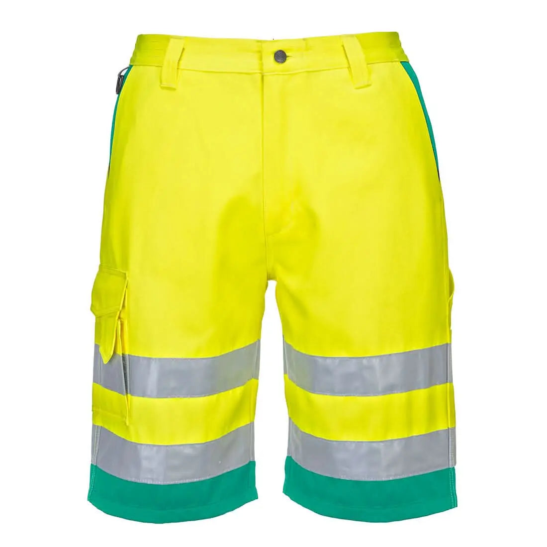 Portwest Hi Vis Lightweight Polycotton Shorts L043 - Yellow Teal - Customisable Shorts