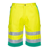 Portwest Hi Vis Lightweight Polycotton Shorts L043 - Yellow Teal - Customisable Shorts