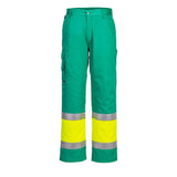 Portwest Hi Vis Lightweight Contrast Class 1 Service Trousers L049 - Yellow Teal - Customisable Hi-Vis Trousers