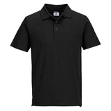 Portwest Lightweight Jersey Polo Shirt SS 48 In A Box L210 - Black - Customisable Polos