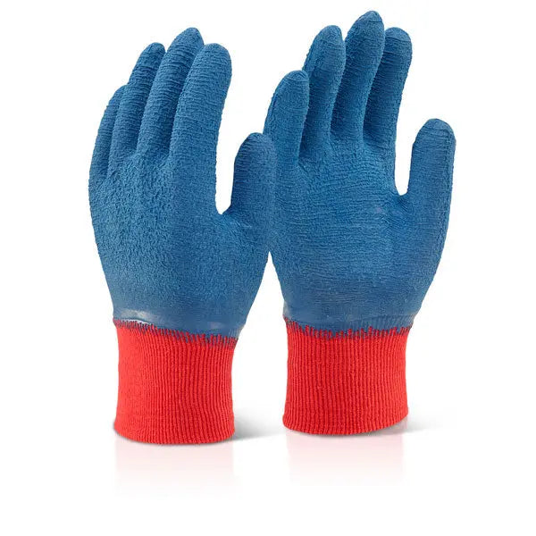 Beeswift Latex Fully Coated Gripper Gloves Lfcggb - Blue - Customisable Latex