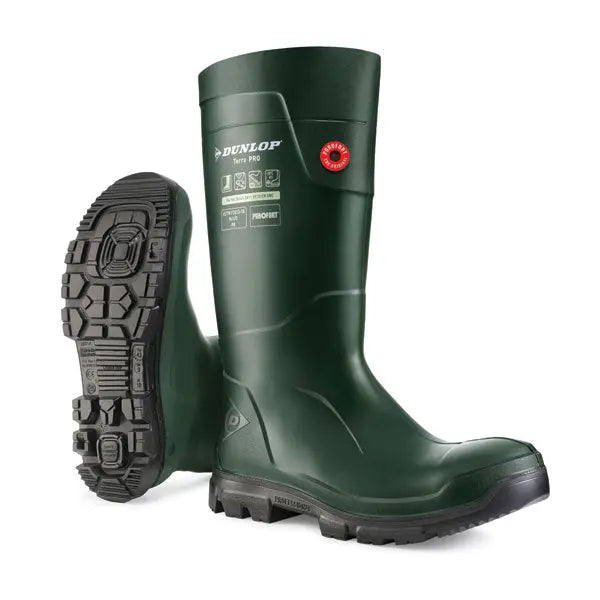 Dunlop Purofort Terrapro Full Safety Wellington Boots Lj2 Kl01 - Green - Customisable Wellingtons
