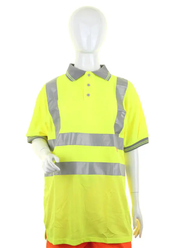 Beeswift Ladies Hi Vis Short Sleeve Polo Shirt Lpk20 - Saturn Yellow - Customisable Polo Shirts