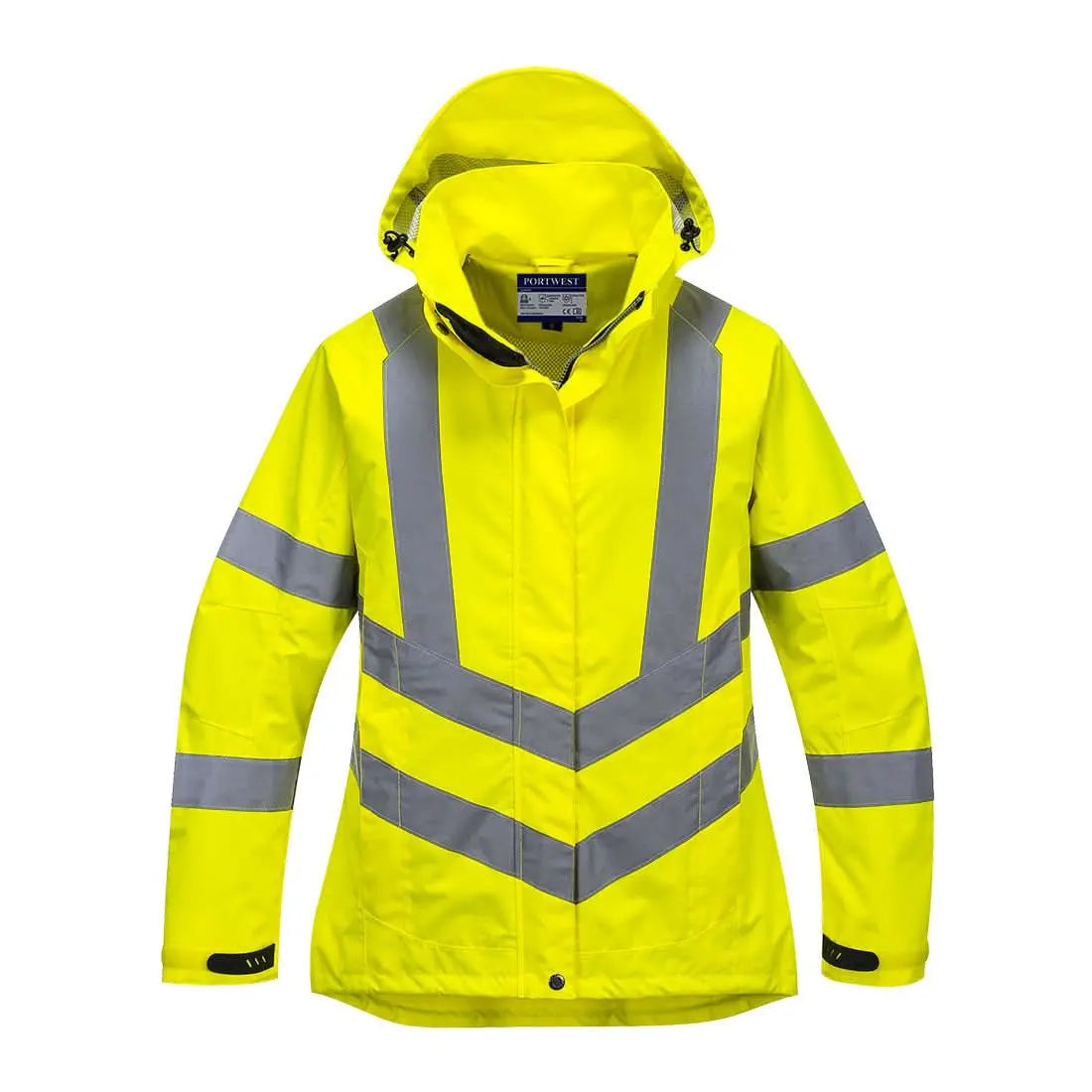 Portwest Hi Vis WomenS Breathable Rain Jacket LW70 - Yellow - Customisable Jacket