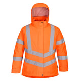Portwest Hi Vis WomenS Winter Jacket LW74 - Orange - Customisable Jacket