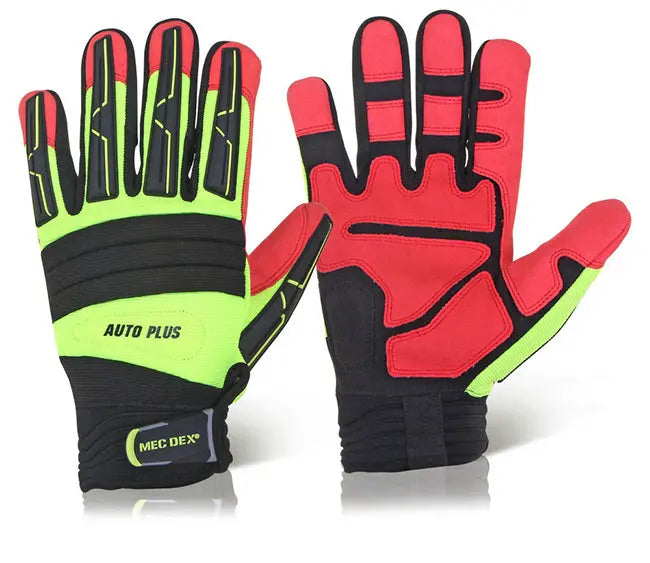 Mecdex Auto Plus Mechanics Gloves Mecap 622 - SaturnYellow Black 2XL - Customisable Mechanics