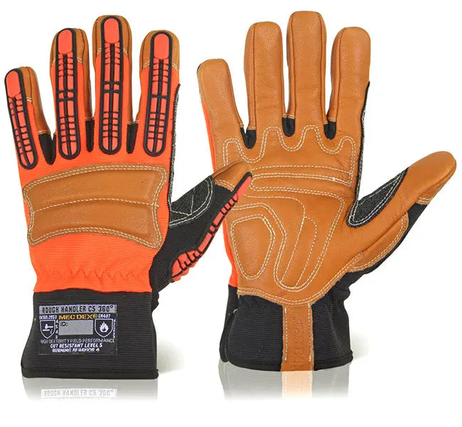Mecdex Rough Handler C Mechanics Gloves Mecpr 610 - Orange - Customisable Mechanics
