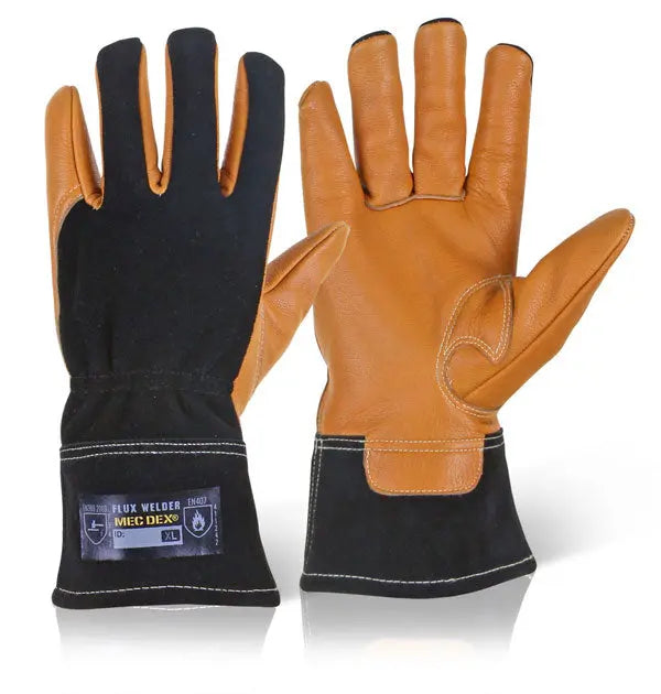 Mecdex Flux Welder Mechanics Gloves Mecwd 711 - Tan - Customisable Mechanics
