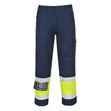 Portwest Modaflame Work Hi Vis Class 1 Multi Norm Fr Trousers MV26 - Yellow Navy - Customisable Hi-Vis Trousers