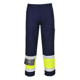 Portwest Modaflame Work Hi Vis Class 1 Multi Norm Fr Trousers MV26 - Yellow Navy Tall - Customisable Hi-Vis Trousers