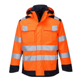 Portwest Modaflame Rain Hi-vis Multi-norm Jacket MV70 - Orange Navy - Customisable Jacket