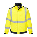 Portwest Modaflame Softshell Hi Vis Multi Norm Fr Jacket MV72 - Yellow Navy - Customisable Softshell Jacket