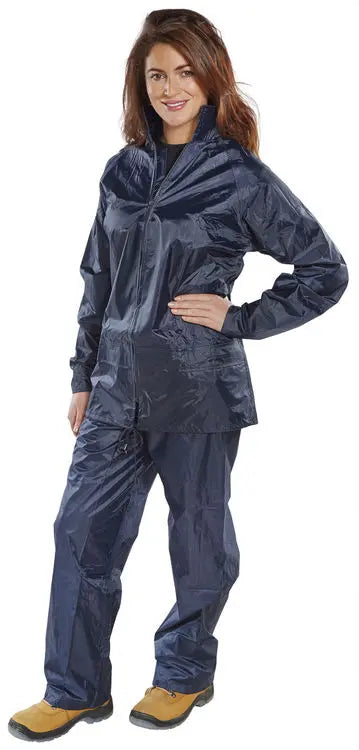 Beeswift Nylon Weatherproof Suit Nbds - Navy Blue - Customisable Suits