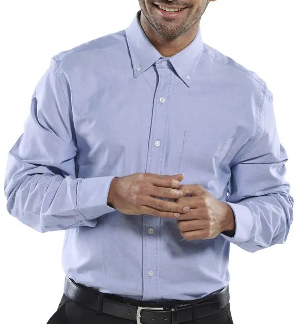 Beeswift Oxford Shirt Long Sleeve Oxsls - Blue - Customisable Shirts