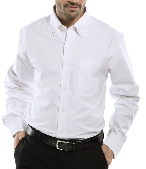 Beeswift Oxford Shirt Long Sleeve Oxsls - White - Customisable Shirts