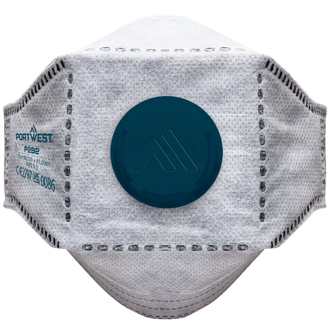 Portwest Eagle Ffp2 Valved Carbon Fold Flat Respirator Pk10 P292 - White - Customisable PPE