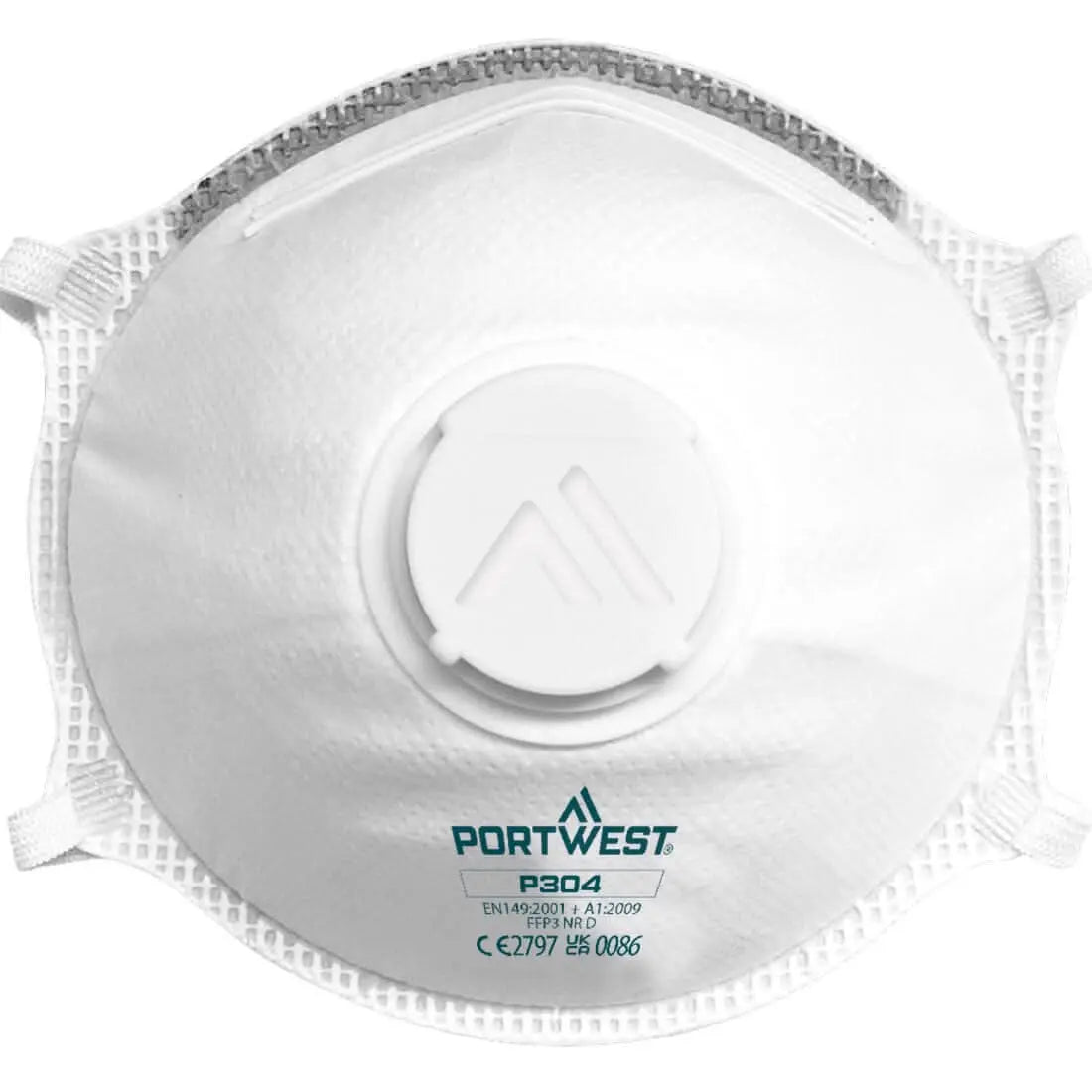Portwest Ffp3 Valved Dolomite Light Cup Respirator Pk10 P304 - White - Customisable PPE