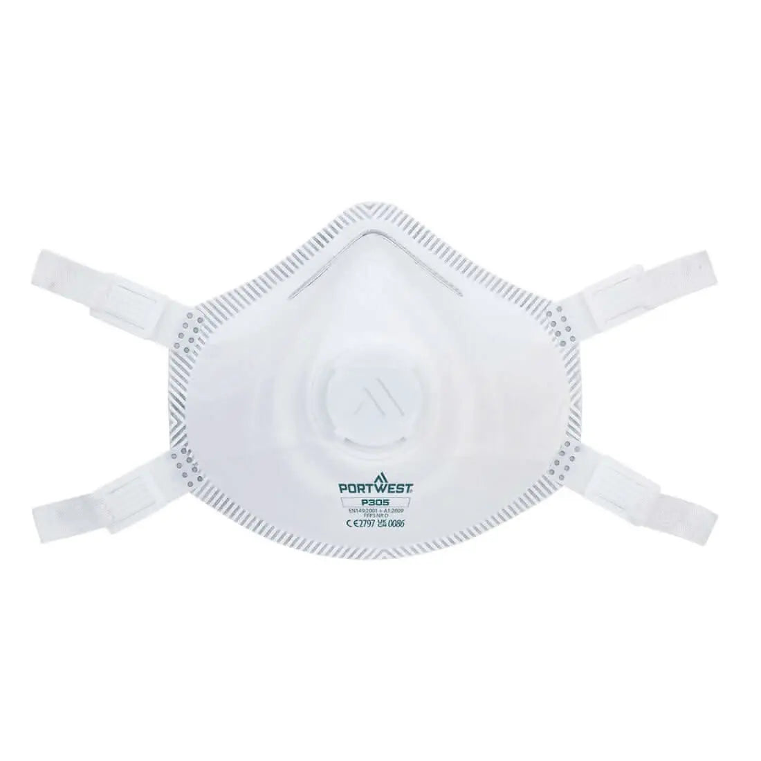 Portwest Ffp3 Premium Dolomite Respirator Pk5 P305 - White - Customisable PPE