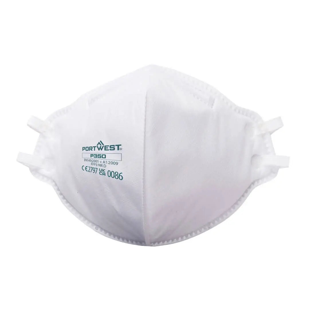 Portwest Ffp3 Dolomite Fold Flat Respirator Pk20 P350 - White - Customisable PPE