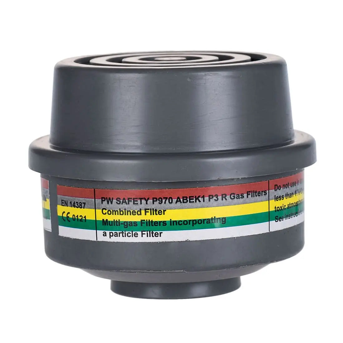 Portwest Abek1P3 Combination Filter Special Thread Connection Pk4 P970 - Grey - Customisable PPE