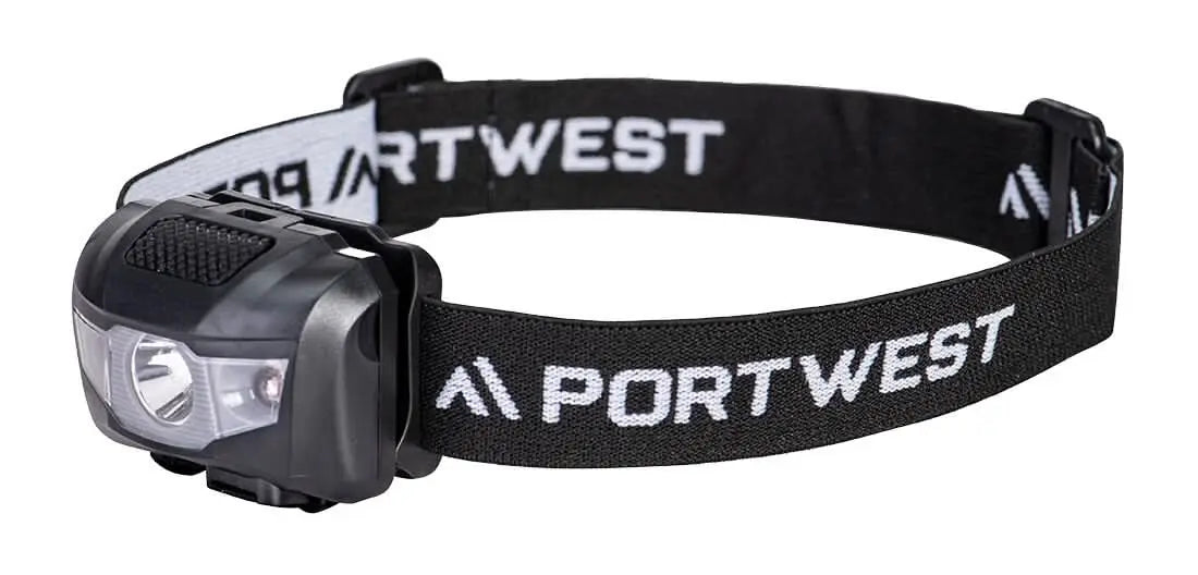 Portwest Usb Rechargeable Head Light PA71 - Black - Customisable PPE