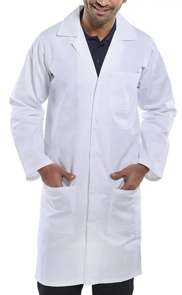 Beeswift Poly Cotton Warehouse Coat Pcwc - White - Customisable Warehouse Coats